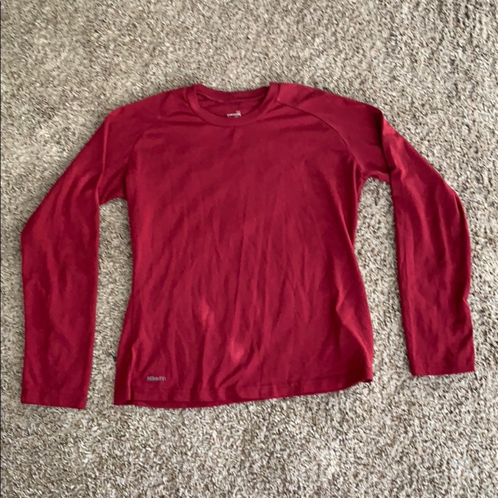 Maroon Nike Fit long sleeve running top